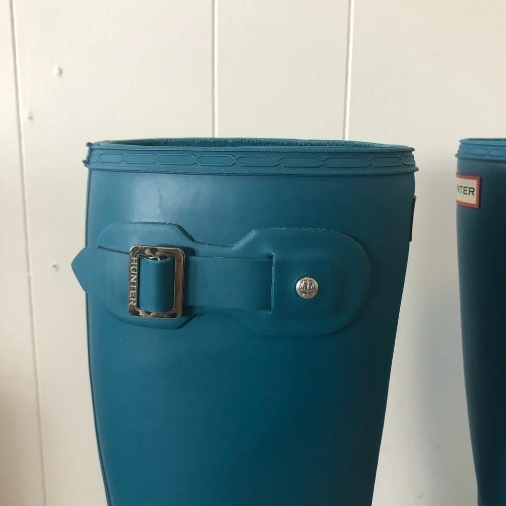 Hunter Teal Blue Rain Boots